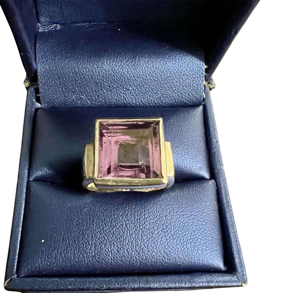 Large Amethyst and Sterling Silver Ring- Sz 7